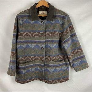Woolrich Aztec Pattern Blanket Coat